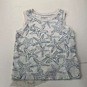 Old navy boys sleeveless t-shirt tank top Heathered gray blue starfish size 3T